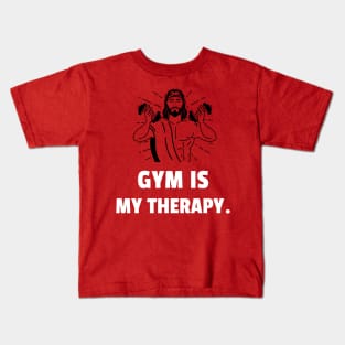 Gym Is My Therapy Workout Kids T-Shirt